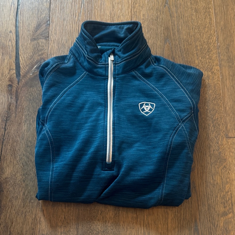 Women teal Quarter-Zip Sweater